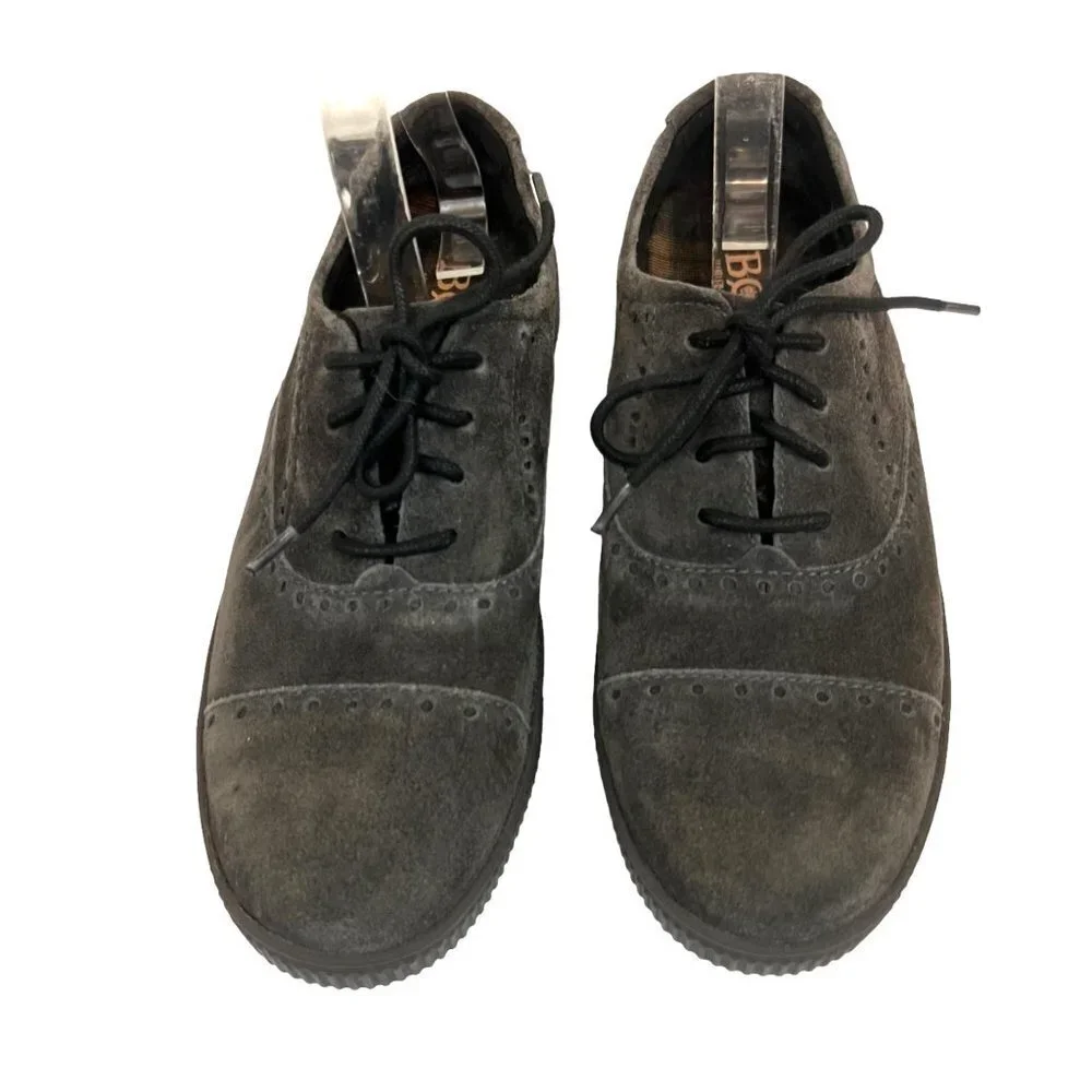 Born Men's‎ Gray Suede Leather Brogue Lace Up Oxford Shoes Size 8.5